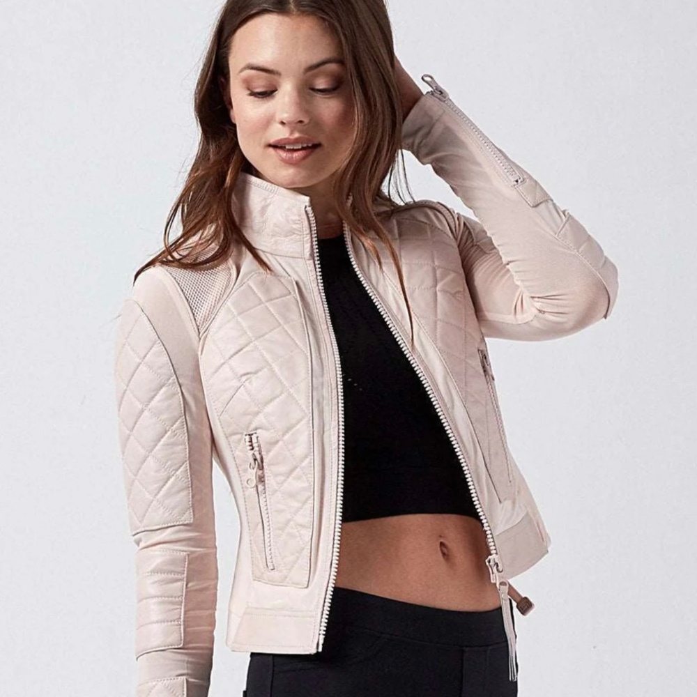 Authentic Blanc Noir Leather Moto Jacket PRISTINE CONDITION